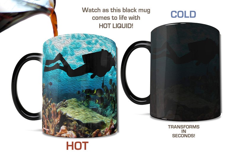 Morphing Mugs Ocean Mug - Scuba Dive Coral Reef - One 11 oz Color Changing Heat Sensitive Ceramic Mug â€“ Image Revealed When HOT Liquid Is Added! - Image 3